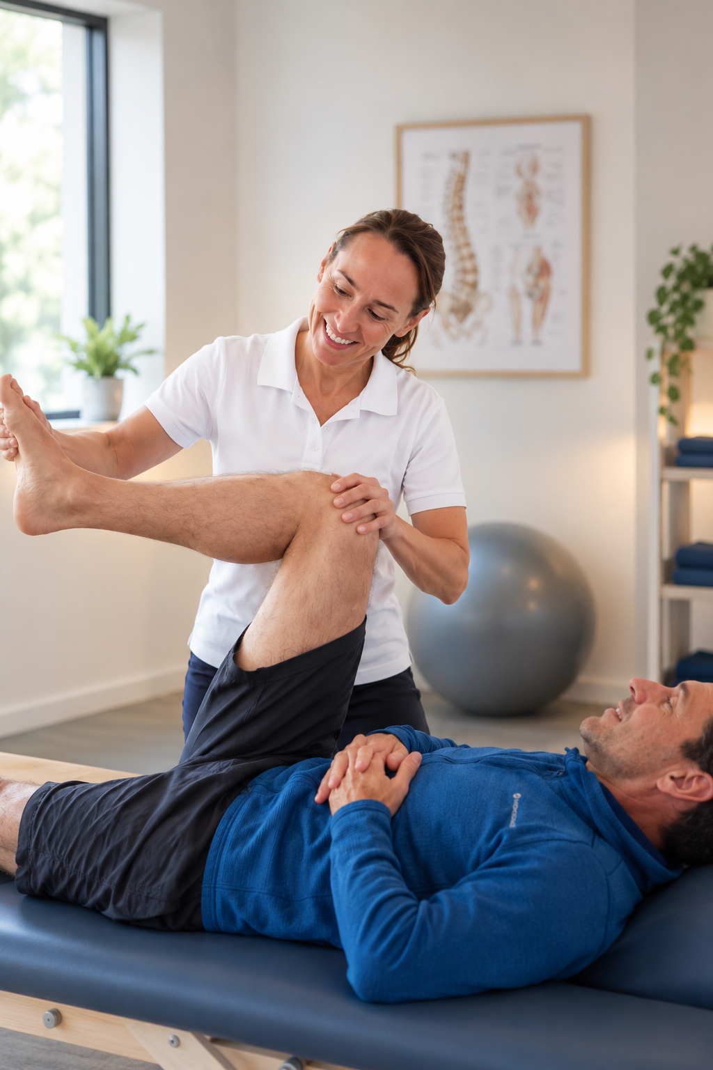 Physiotherapist providing treatment to a patient